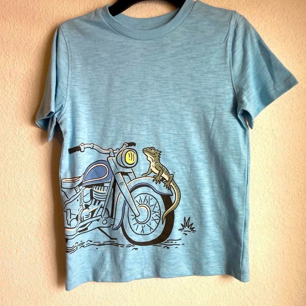 Garanimals Light Blue Motorcycle Graphic Tee size 7-NWOT